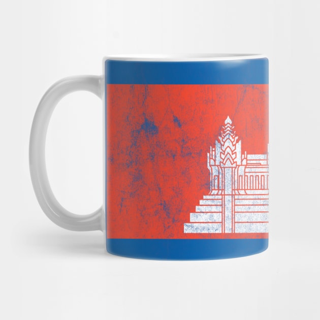 Cambodian Flag / Faded-Vintage Style by DankFutura